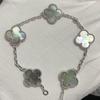 Nuova Versione Bracciale Quadrifoglio Cinque Fiori Agata Rossa Naturale Madreperla Bianca Bracciale da Donna Bracciale Laser