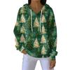 Women's Loose Comfortable Casual Fashion V-Neck Christmas Print Long Sleeve Hoodie