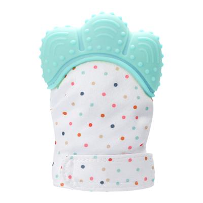 Baby Teething Gloves Safe Silicone Prevent Scratches Stimulating Teether Glove Sound Toy for