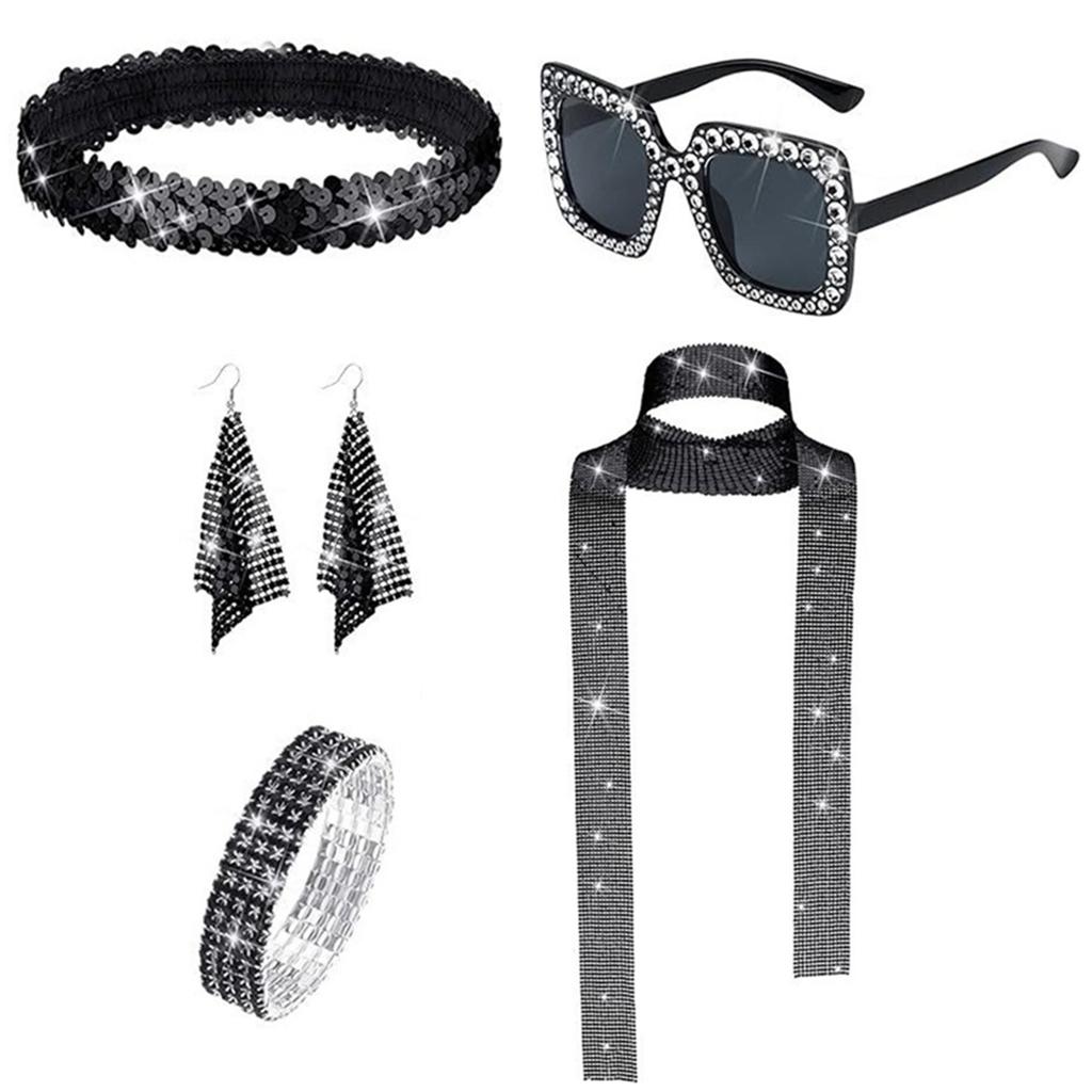 1970s Theme Party Disco Costume Set Sunglasses Earrings 70s Disco Costume Set 1970s Disco Accessories
