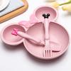 3 pezzi/set set di stoviglie per bambini in paglia di grano, piatti per bambini, piatti per bambini, piatti per bambini, piatti per bambini, cucchiai, forchette