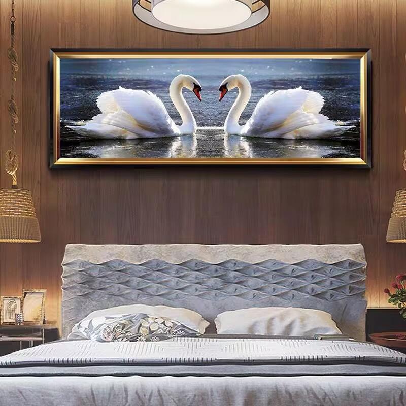 5D diamantová malba plná diamantové lásky labutí Teplý diamantový vyšívání Proces mozaiky Nová Ložnice Obrazová pasta Bedhead Diamantový křížový steh