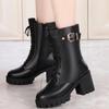 Fashion Women Boots Winter Plush Warm Snow Boots High Quality Casual Leather Boots for Women Platform High Heel Boot Ankle Botas