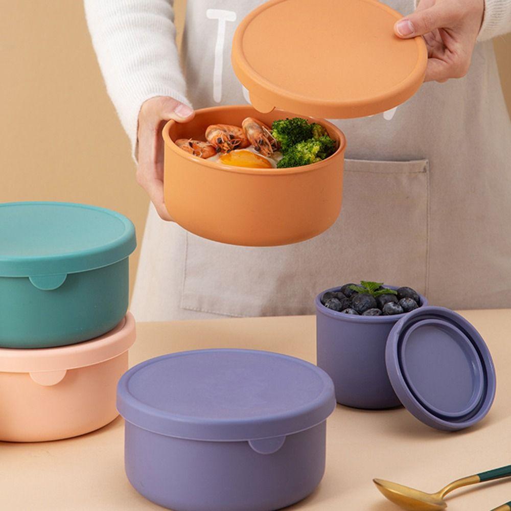 Reusable Lunch Boxes Lids Silicone Bowl Eco-friendly Freezer Molds  Kids