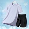Short-sleeved Quick-drying T-shirt Ice Silk Quick-drying Short-sleeved Printed Breathable Mesh Round Neck T-shirt For Men