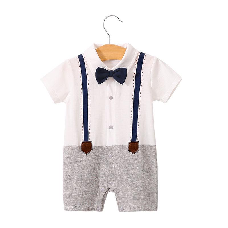 Heren Korte Mouw Zomer Romper voor Pasgeboren en Baby Jongens (0-1 Jaar) - Babykleding