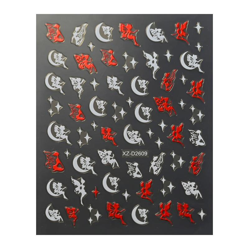 Valentine'S Day Nail Art Sticker Romantic Theme Love Rose Platinum 3D Adhesive Valentine'S Day Nail Sticker