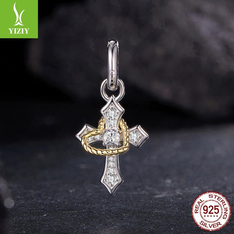 Love Cross Diy Pendant Jewelry Accessories Personalized Trend S925 Sterling Silver Beads