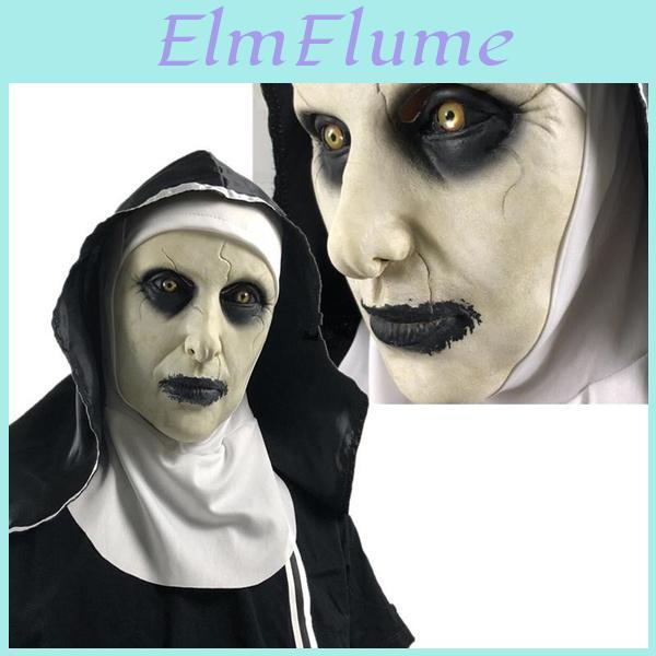 Mask Nun Horror Helmet Hood Valak Halloween Scary Cosplay Costumes Prop Party