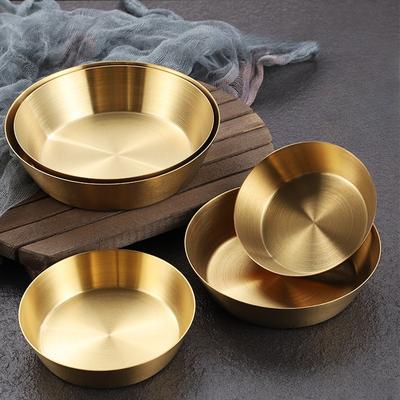 2 Stück runde Soßenschale aus Edelstahl für Sala BBQ Hot Pot Dip-Schüssel Untertasse Behälter Gewürz Dip Dish Küchenhelfer