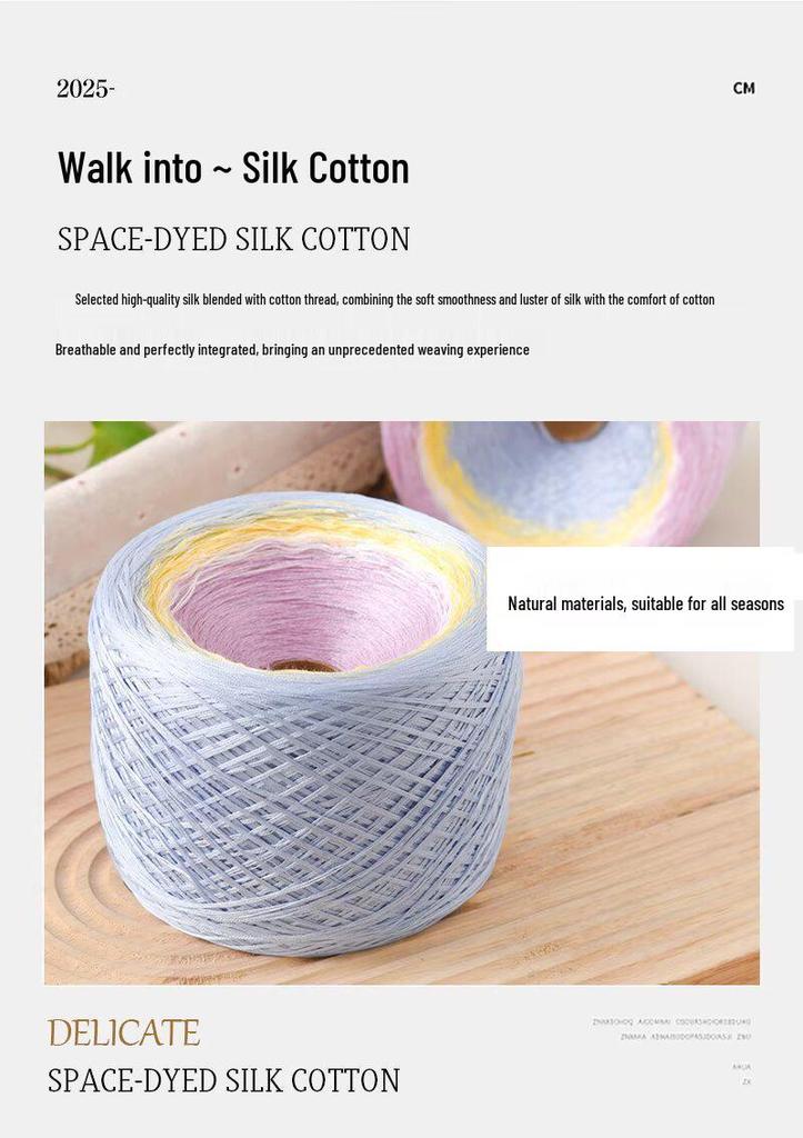 Gradient Mercerized Cotton Yarn for Handmade Knitting and Crochet - Ideal for Shawls, Scarves, Short-Sleeved Dresses, and More.