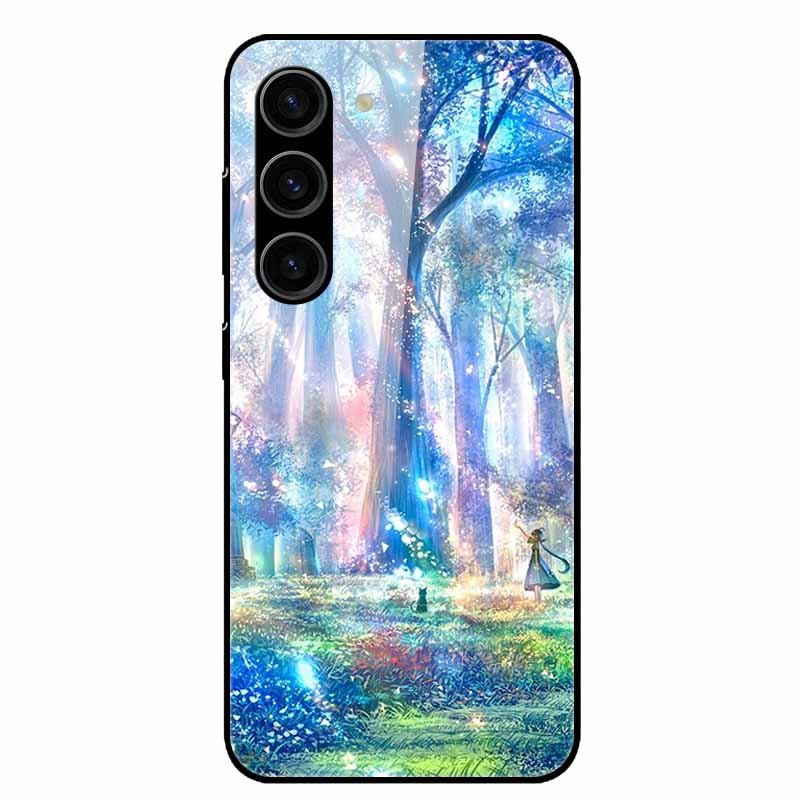 For Samsung Galaxy S25 Plus Case Tempered Glass Hard Phone Cover for Samsung S25 Ultra 5G Back Cases for GalaxyS25 S 25 S25Plus