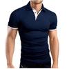 Herren T-Shirts Kurzarm-T-Shirt Fitness Muskel Jogger Bodybuilding Schnelltrocknendes T-Shirt Männliche Sportbekleidung Übergroße Oberteile POLO