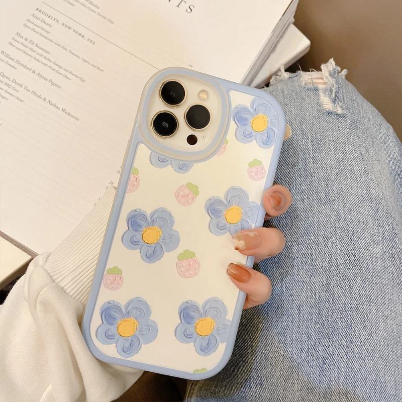 Colorful Flower Mobile Phone Case For iPhone 11 12 13 14 15 16 17 Pro Max 12 Mini 14Pro 13Pro TPU Soft Cover