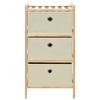 VidaXL Storage Shelves with 3 Fabric Baskets 2 Pcs Beige Cedar
