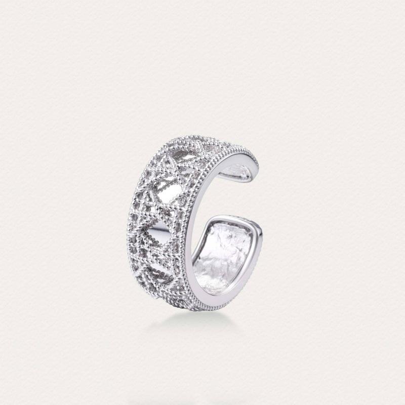 Geometric Mesh Adjustable Ring: Women s Fashionable  Versatile Open Design with Celebrity Style Adjustable Open