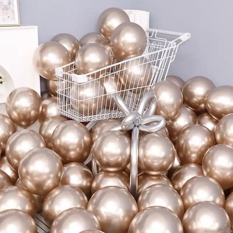 10 Inch Metallic Pink Balloons Metal Blue Silver Gold Balloon Wedding Anniversary Birthday Party Baby Shower Decoration