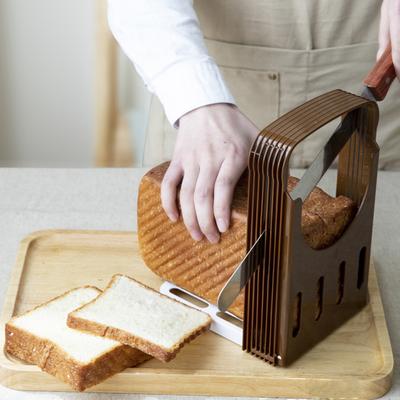 Zusammenklappbarer Brotschneider mit 4 Stärkeoptionen, Backwerkzeug, langlebiger, verstellbarer Laibschneider, Brotschneideanleitung