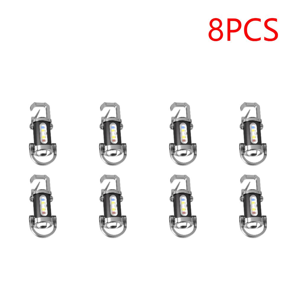 2-10PCS COB LED Keychain Flashlight Multifunctional Portable Keychain Torch Waterproof Camping Flashlight for Camping Hiking