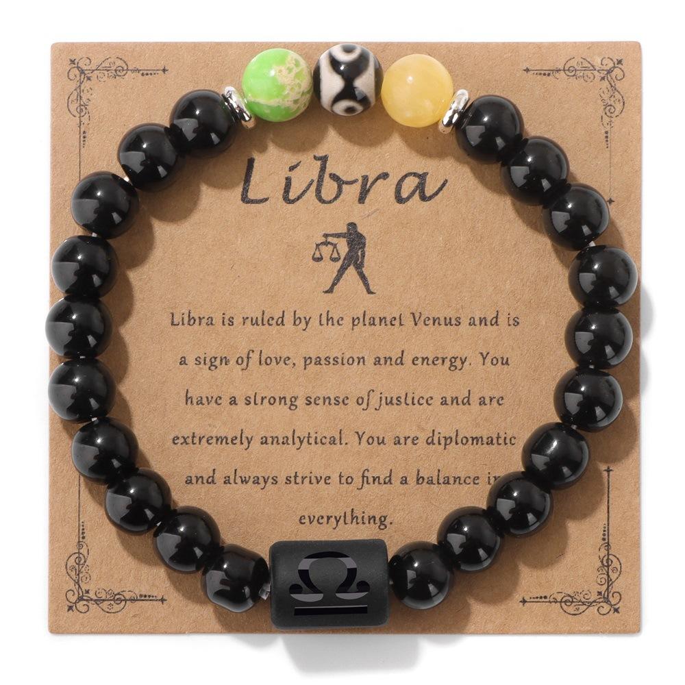 JYL TS Bracelet Evil Eye  Ceramic Beaded Protects Against Negativity Libra