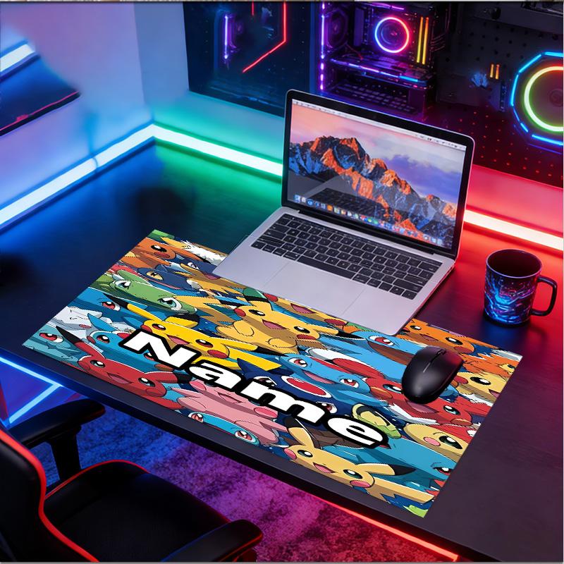 Tappetino Mouse Personalizzato con Nome e Motivo Anime, Tappetino da Scrivania per Laptop PC, Tappetino Decorativo da Scrivania per Tastiera di Casa, Regalo