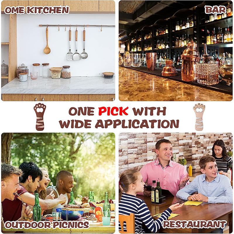 LMETJMA Cute Cat Paw Bottle Opener Refrigerator Magnet Beer Bottle Opener Shape Soda Beverage Beer Bottle Opener JT174