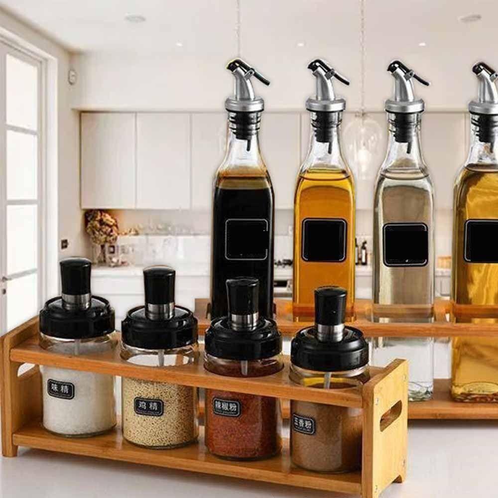 Multi-Compartment Glass Oil Bottle Rack Anti-Slip Kitchen Storage Shelf  Restaurant Use