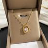 **Lively Women's Necklace: Titanium Steel & Gold-Plated Copper Clavicle Chain**