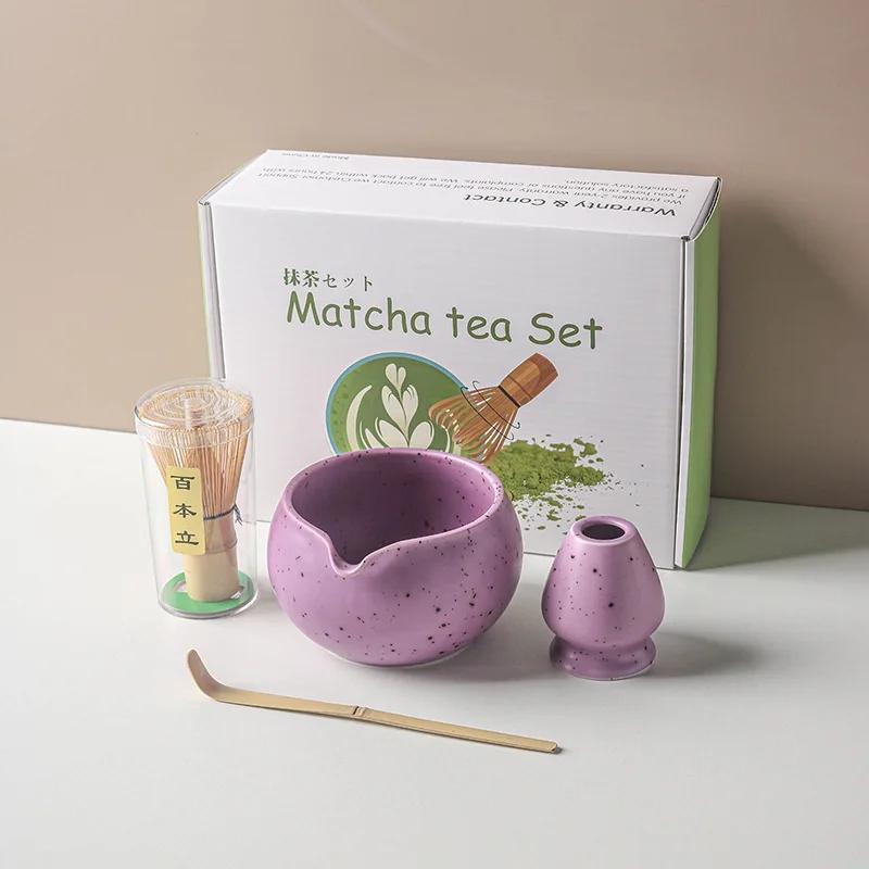 4/7/8pcs Set Traditional Matcha Gift Set Bamboo Matcha Whisk Scoop Ceremic Matcha Bowl Whisk Holder Japanese Tea Teaware Sets