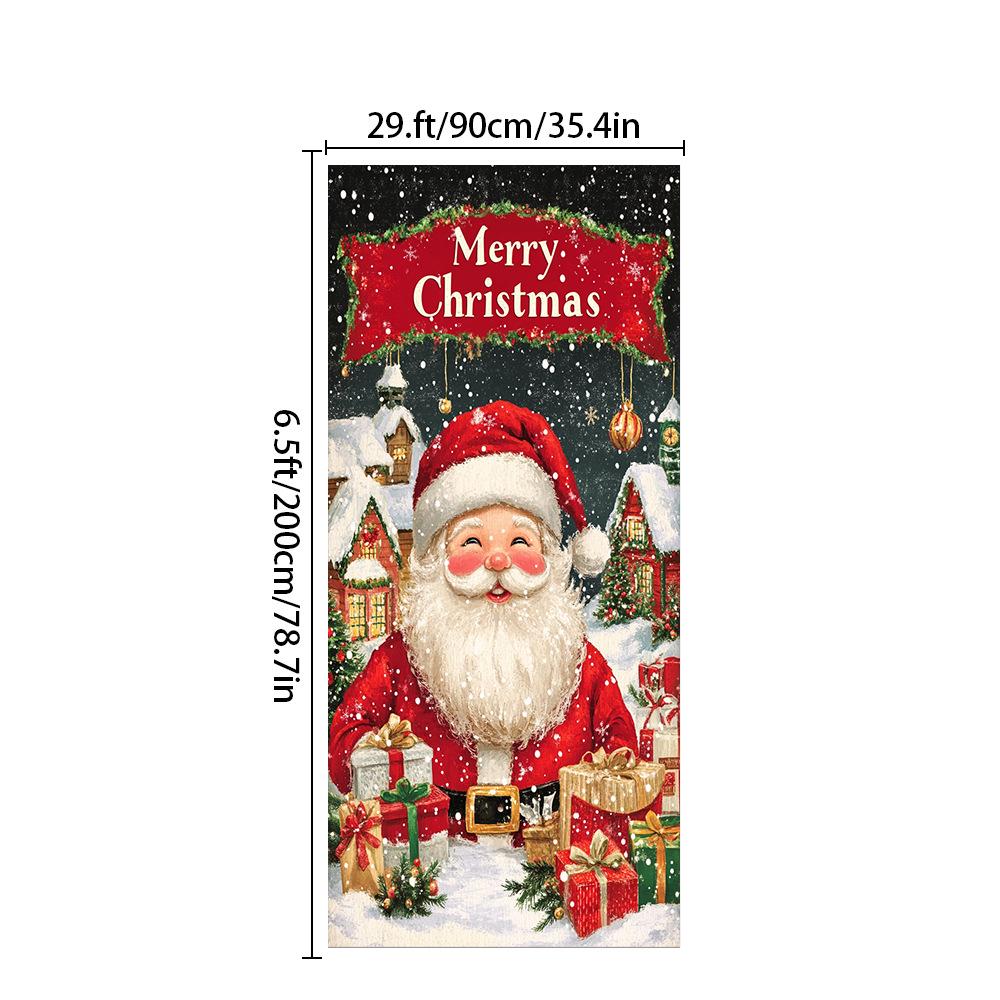 Cross-border Christmas Decoration: Santa Claus Door Banner for European & American Outdoor Parties