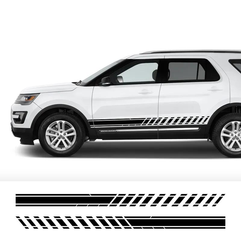 For Ford Explorer 1 2 3 4 5 6 Sport Hybrid SUV Car Stripes Style Stickers Auto Door Side Cover Vinyl Decals Decor Accessories