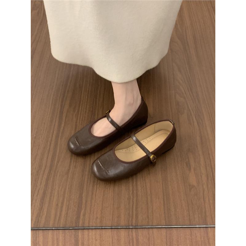 

Сяосянфэн слово с туфлями Мэри Джейн на мягкой подошве 2025 новые нежные вечерние балетки на плоской подошве женские 37