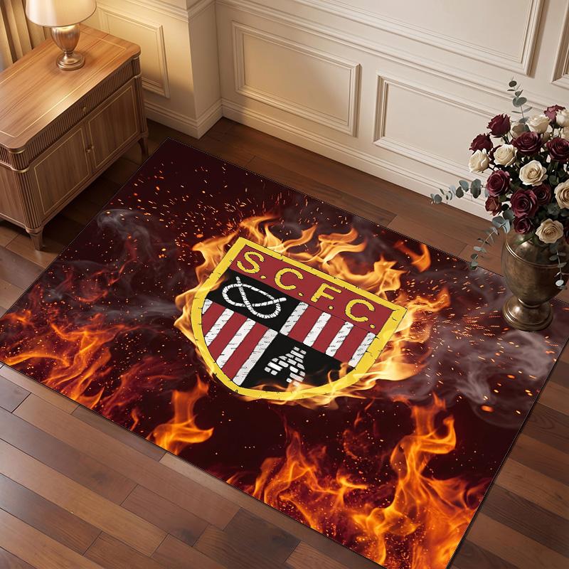 Stoke City Football Print Crystal Velvet Rug, Comfortable Water Absorbent Non Slip Indoor Floor Carpet
