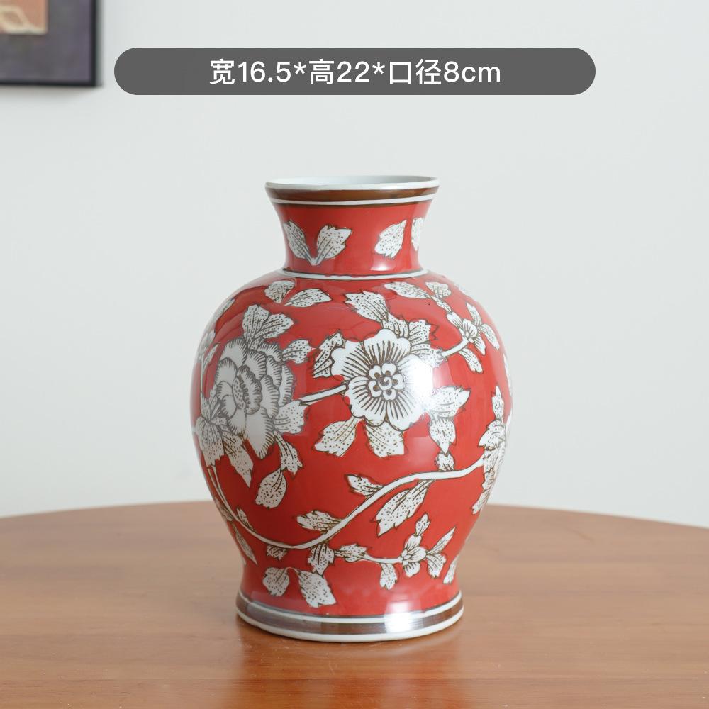 Blue and White Porcelain Chinese Vintage Vase Ceramic Handicraft Porcelain Bottle Flower Vase Home Decoration Accessories