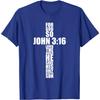 John 316 Cross Christian Bible Verse Religious Graphic Tshirt Men Casual