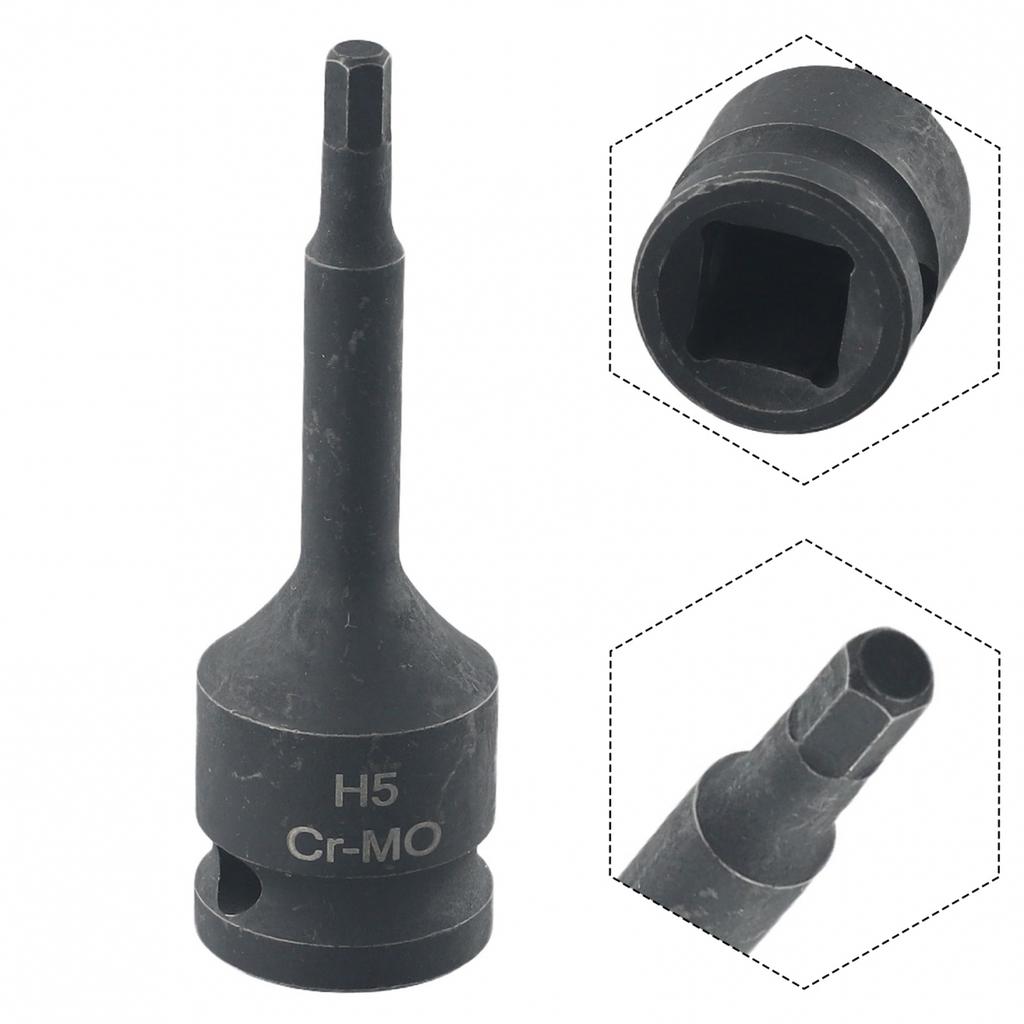 Adaptor Priză 80mm Negru Bormașină Electrică Cheie Tubulară Hexagonală Hexagonal