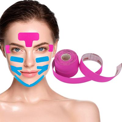 Kinesiologisches Tape für Gesicht, V-Linie und Hals, Augenpartie, Lifting und Faltenreduzierung, Tape für den Hautton, 2 Rollen