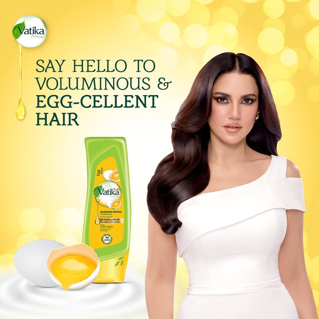 Hair Conditioner with Egg Proteins Vatika Dabur UAE | Daily Moisturizing Conditioner | For Strong, Healthy & Shiny Hair
