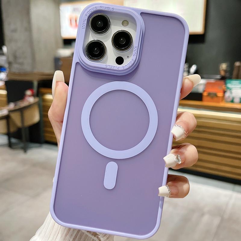 Magnetic Semi-Transparent Matte Phone Case for iPhone 16 Pro Max/15/14 Pro/13/12/11