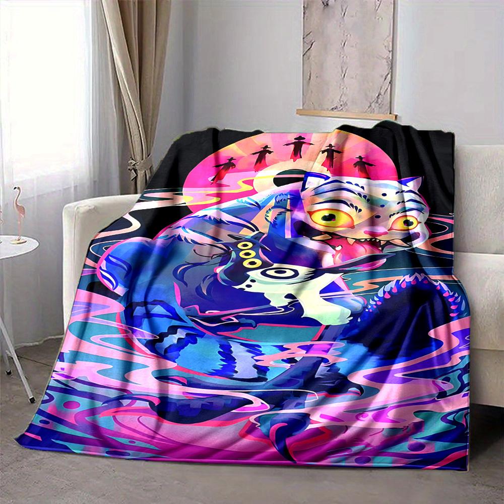 1PC K Pop Demon Hunters Blanket, Throw For Sofa, Bed, Travel, Camping, Livingroom,