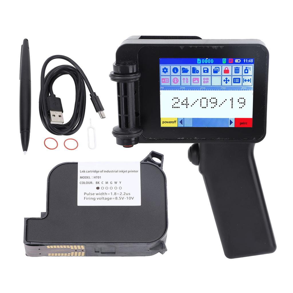 Ink Printer Portable Inkjet Printer Simple UI Interface 1500mAh Battery Comfortable Grip for Wood Metal Plastic for Number