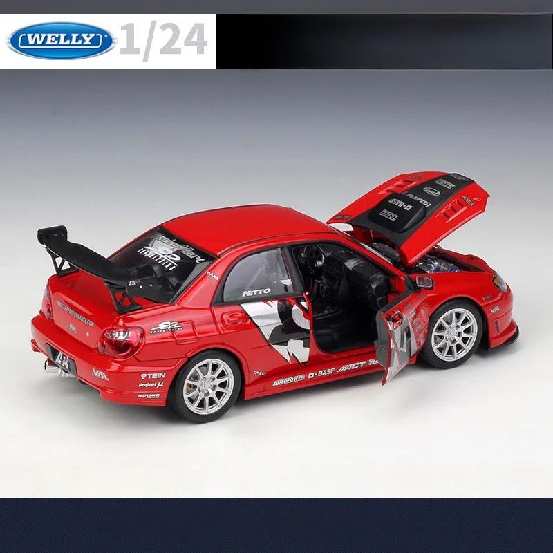 WELLY 1/24 APR Subaru Lmpreza Performance Alloy Car Model Diecasts Metal Toy Car Model Simulation Collection Childrens Toy Gifts