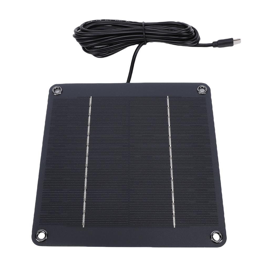 4W 12V Solar Panel Waterproofing Efficient Monocrystalline Type C Solar Panel Charger for Garden Lamps Security Cameras