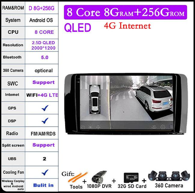 9 Lnch DSP RDS Android 14 For Mercedes Benz R-Class 2005 - 2017 Car Radio Stereo Multimedia Navigation Carplay Auto