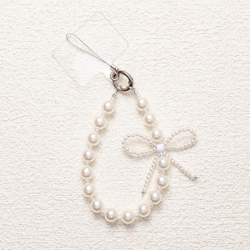 Crystal Bow Beaded Phone Wrist Strap Chain