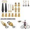 15pcs Copper Bicycle Valve Adapter Set Bike Tire Pump Adapter Kit Inflator Pump Accessory Valve Adapter SV AV DV Bicycle Valve