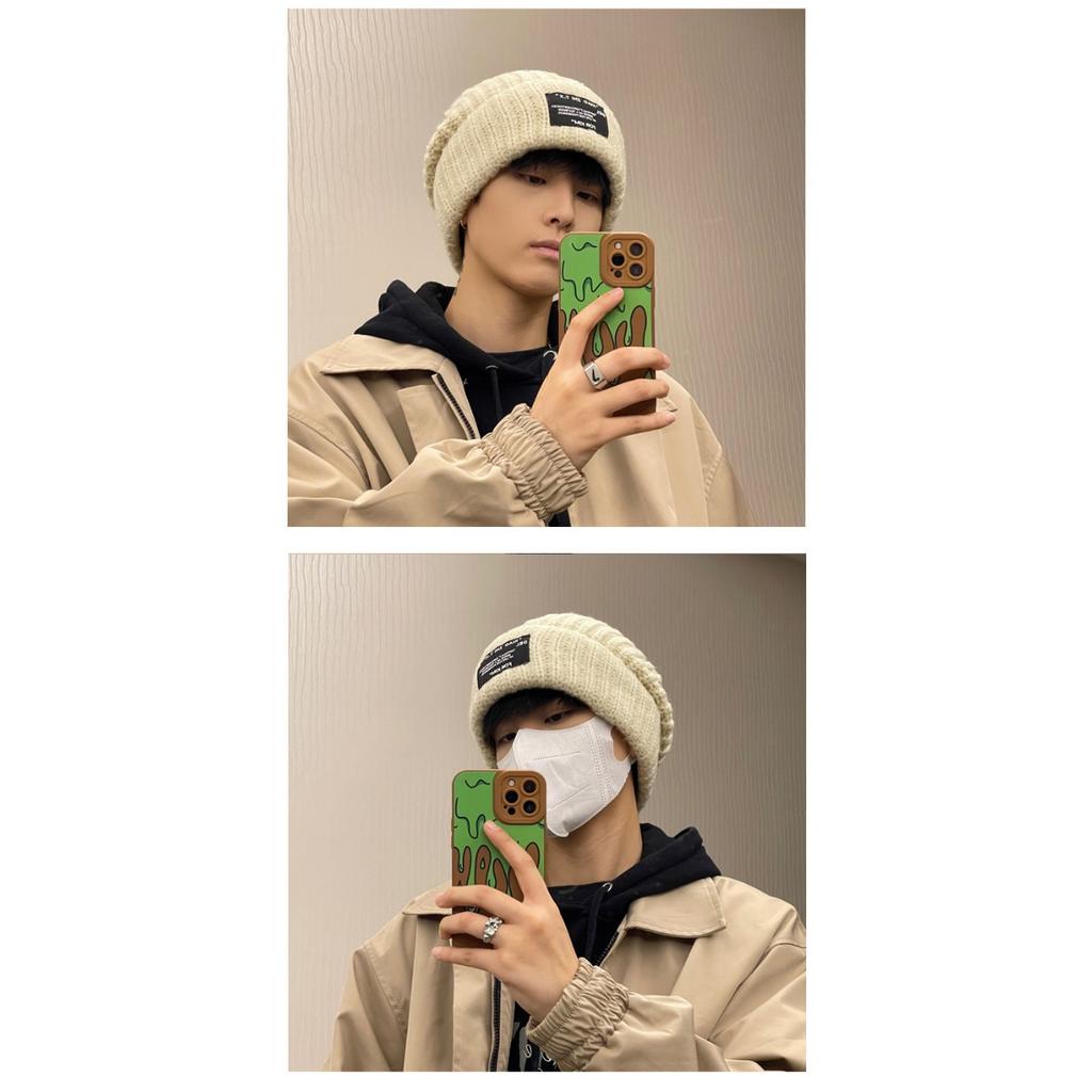 Hats, Couple, Knitted Hats, Men's and Women's Styles, Warm, Cold Hats, Loose, Big Head Waist, Knitted Hats