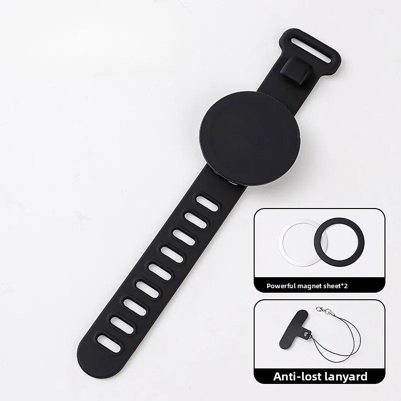 

Adjustable Magnetic Wrist Phone Holder Outdoor Sports Bracket Running Cycling Gym Workout Driving Vlog Recording Accessories чёрный