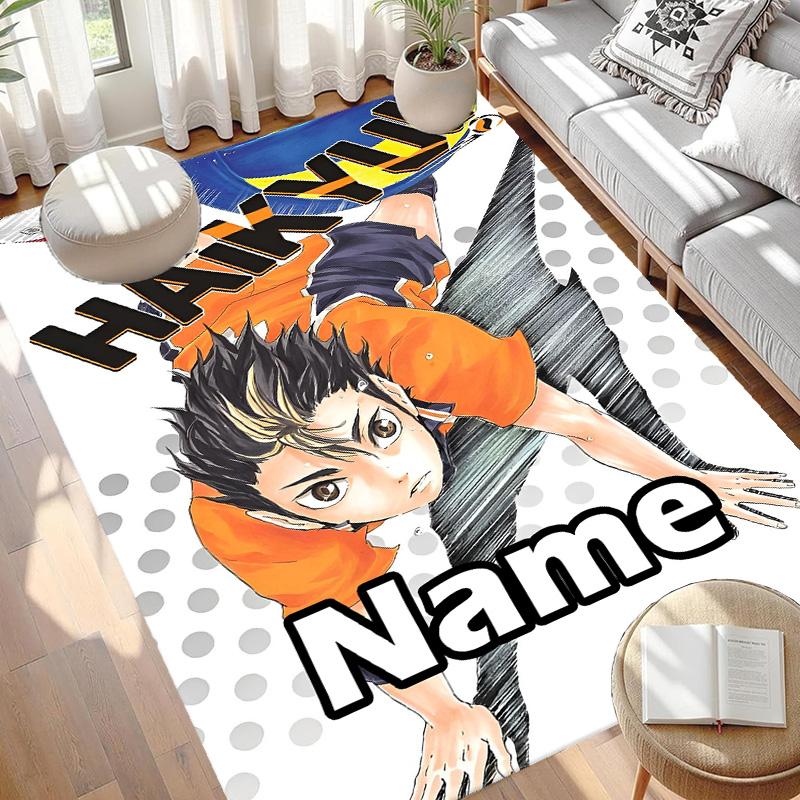 Custom Name Personalized Haikyu Print Carpet, Versatile Home Decor Rug, for Playroom, Apartment, Balcony, Entryway, Hallway Gift