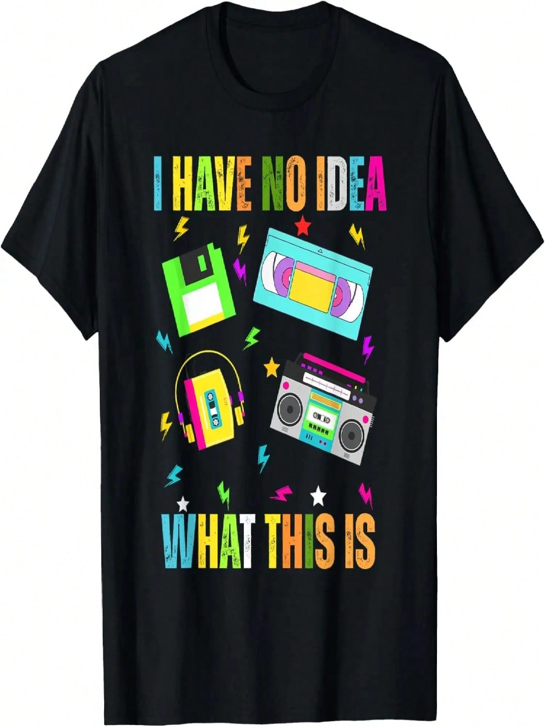 I Have No Idea What This Is Cassette 70s 80s 90s unisex Wounisex T-Shirt S разноцветный